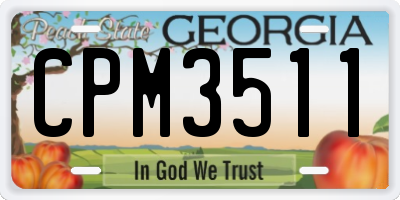 GA license plate CPM3511