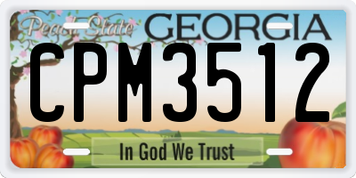 GA license plate CPM3512