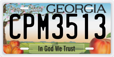 GA license plate CPM3513