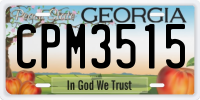 GA license plate CPM3515