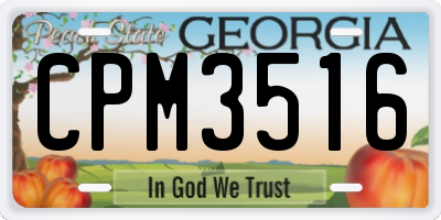 GA license plate CPM3516