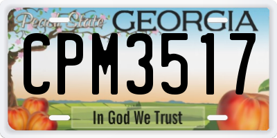 GA license plate CPM3517