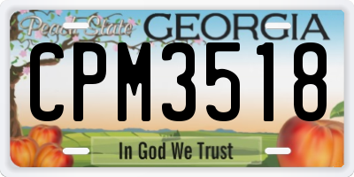 GA license plate CPM3518