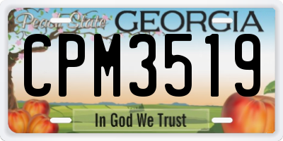 GA license plate CPM3519