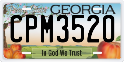 GA license plate CPM3520