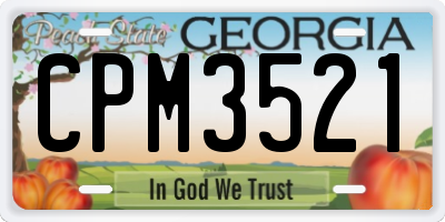 GA license plate CPM3521