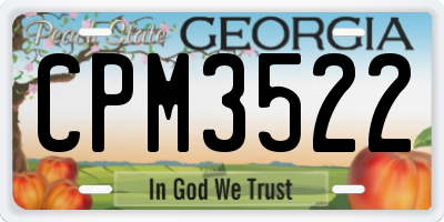 GA license plate CPM3522