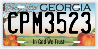 GA license plate CPM3523