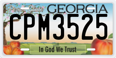 GA license plate CPM3525