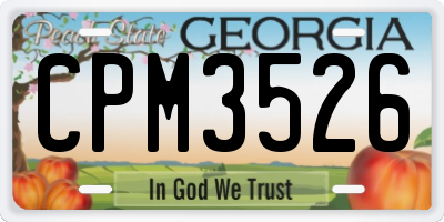 GA license plate CPM3526