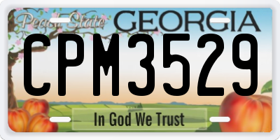 GA license plate CPM3529