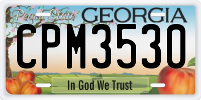 GA license plate CPM3530