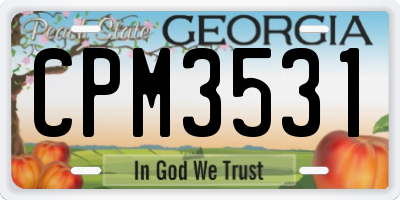 GA license plate CPM3531