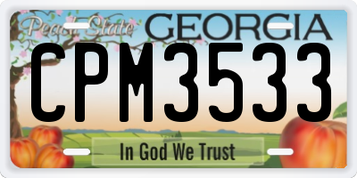 GA license plate CPM3533