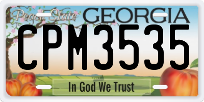 GA license plate CPM3535