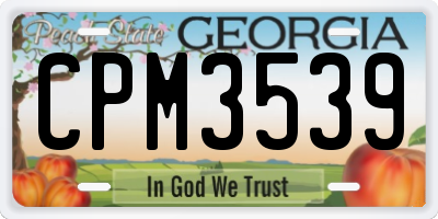 GA license plate CPM3539