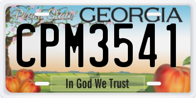 GA license plate CPM3541