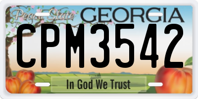 GA license plate CPM3542