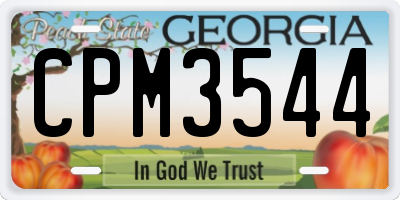 GA license plate CPM3544
