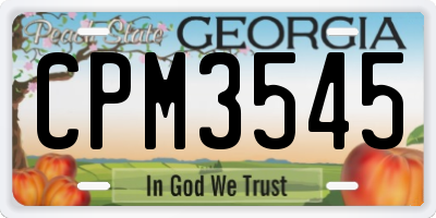 GA license plate CPM3545