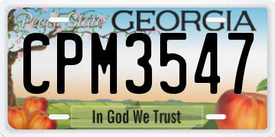 GA license plate CPM3547