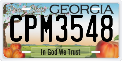 GA license plate CPM3548