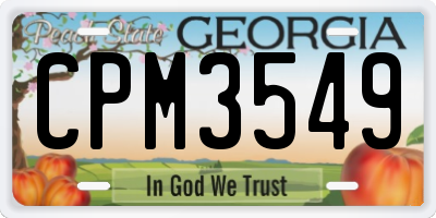 GA license plate CPM3549