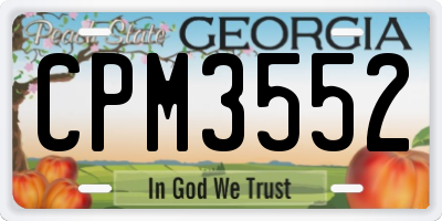 GA license plate CPM3552