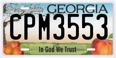 GA license plate CPM3553