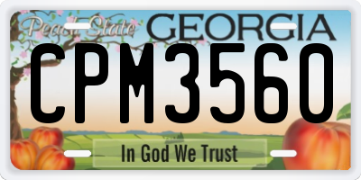 GA license plate CPM3560