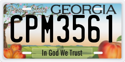 GA license plate CPM3561