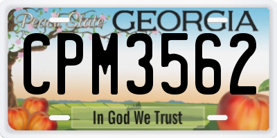 GA license plate CPM3562