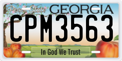 GA license plate CPM3563