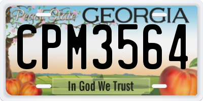 GA license plate CPM3564