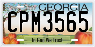 GA license plate CPM3565