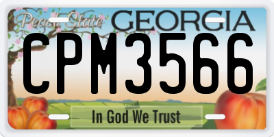 GA license plate CPM3566