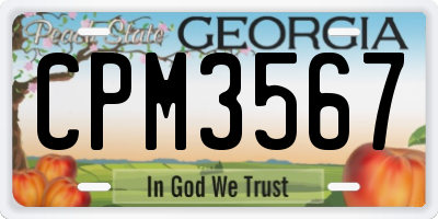 GA license plate CPM3567