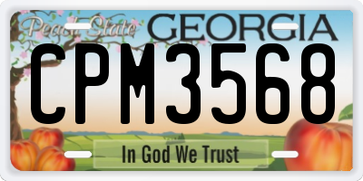 GA license plate CPM3568