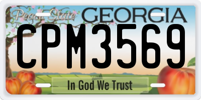 GA license plate CPM3569