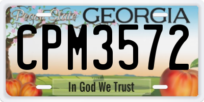 GA license plate CPM3572