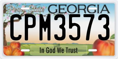 GA license plate CPM3573