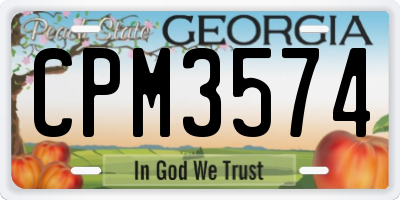 GA license plate CPM3574