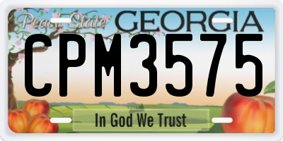 GA license plate CPM3575