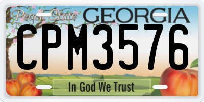 GA license plate CPM3576