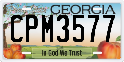 GA license plate CPM3577