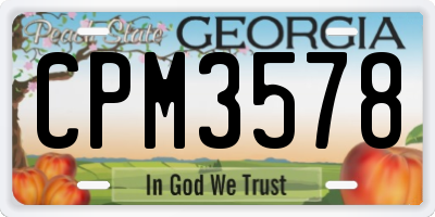 GA license plate CPM3578