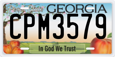 GA license plate CPM3579