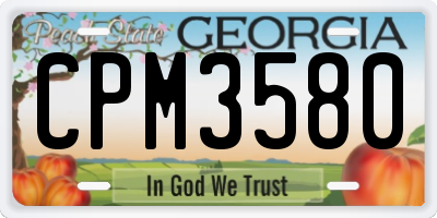 GA license plate CPM3580