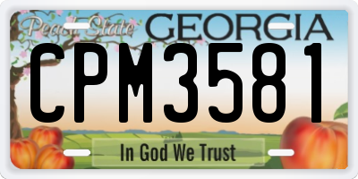 GA license plate CPM3581