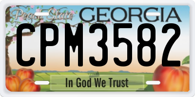 GA license plate CPM3582